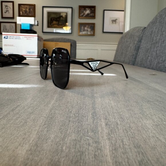 Oversize metal sunglasses round square black aviator designer - Picture 2 of 5